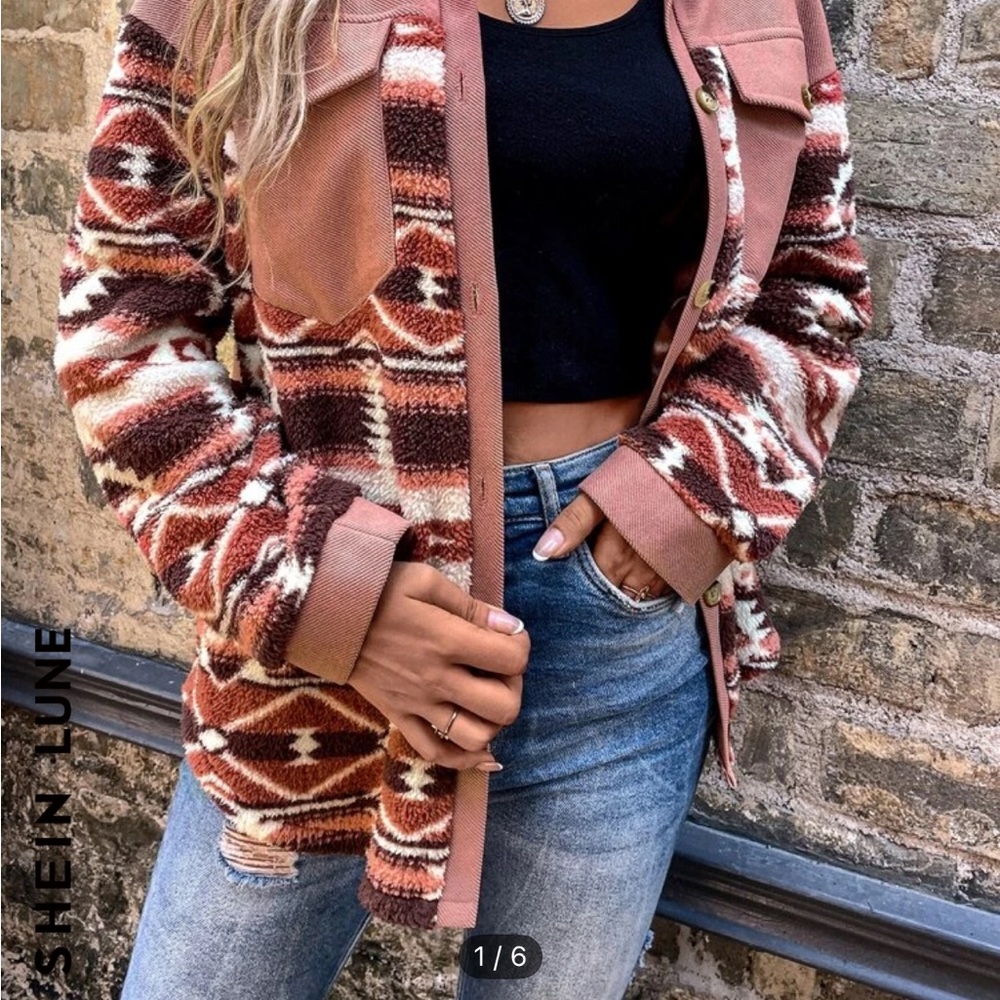SHEIN Women’s Brown Patterned Jacket